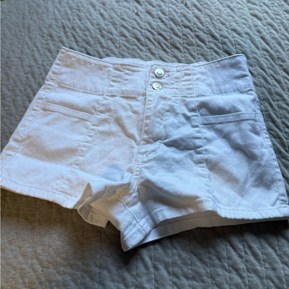 No Boundaries White High Waist Denim Shorts